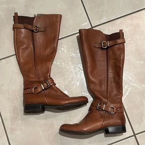 Naturalizar Women’s long Leather Boots Brown Camel Size 5.5